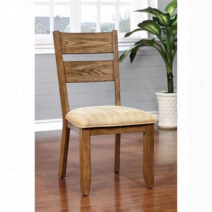 Ava Collection Cm3287sc-2pk Set Of 2 Country Style Side Chair With Panel Back And Padded Fabric Seati N Light