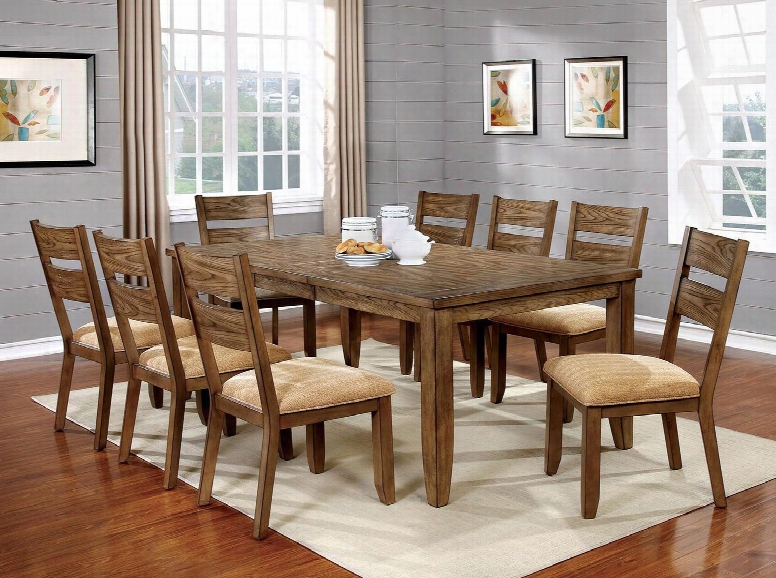 Ava Collection Cm3287t 78" Dining Table With Rctangular Shape Country Style 18" Expandable Leaf Rich Grain Details Solid Wood And Wood Veneer Construction