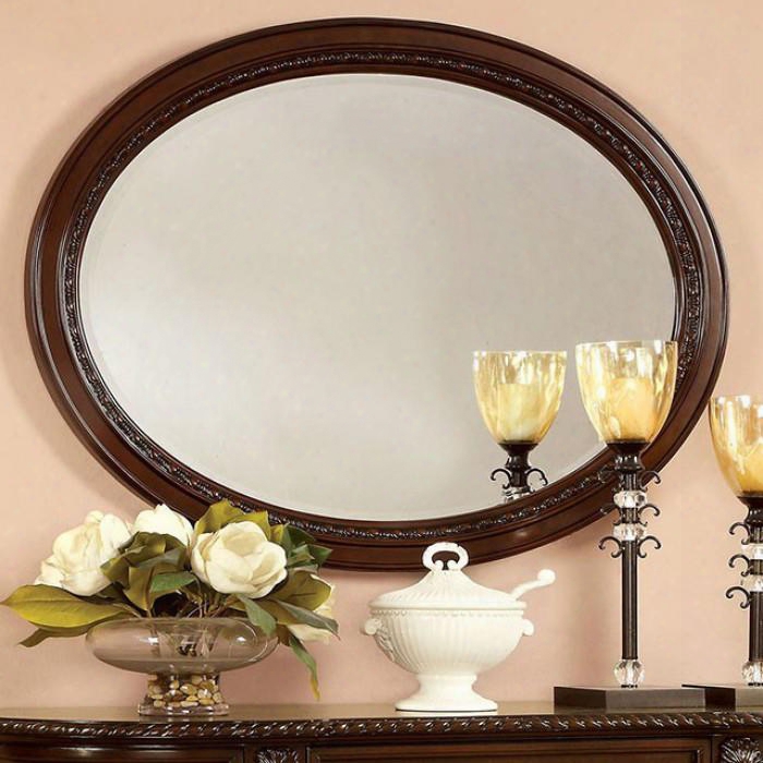 Bellagio Cm3319m Mirror With Solid Wood Wood Veneer And Others Brown Cherry Finish In Brown