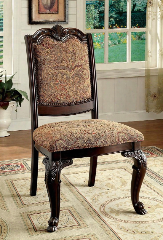 Bellagio Collection Cm3319f-sc-2pkk Set Of 2 Side Chair In Brown Cherry