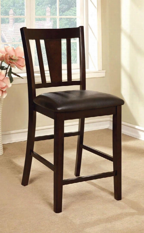 Bridgette Ii Collection Cm3325pc-2pk Set Of 2 Counter Height Chair With Leatherette Upholstery In