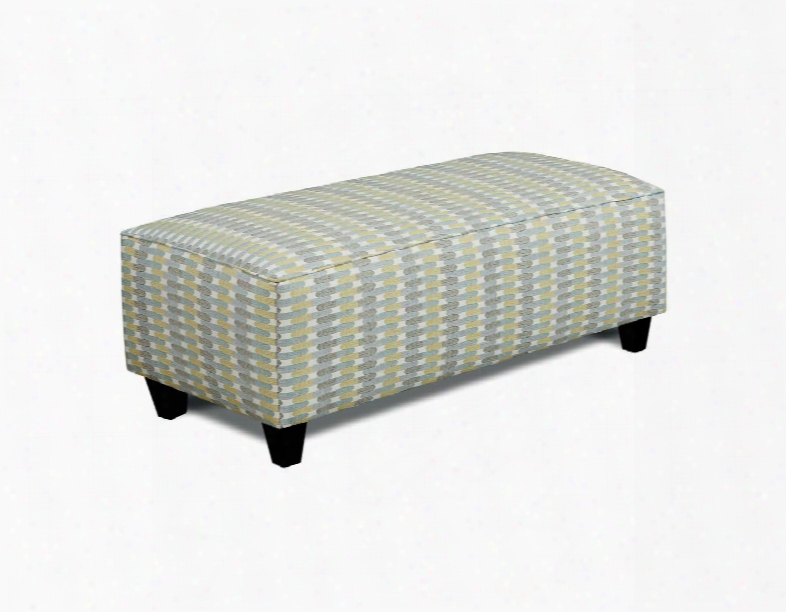 Brubeck Collection Sm8140-ot-tl 49" Ottoman With Tapered Wooden Legs Block Pattern And Fabric Upholstery In Soft