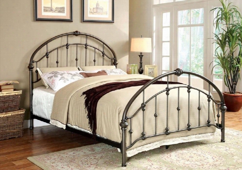 Carta Collection C7702q Queen Size Platform Bed With Rope Knot Detailing Slat Kit Included Metal Construction And Powder Coated In Brushed Bronze