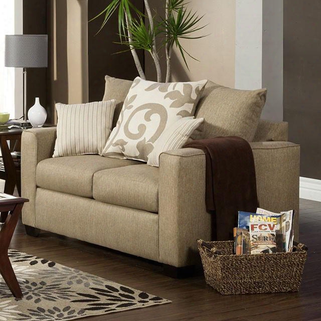 Colebrook Collection Sm3011-lv 61" Love Seat With Track Arms Block Feet And Fabric Upholstery In