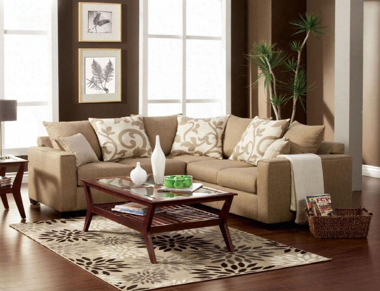 Cranbrook Collection Sm3016-pk 90&uot; Sectional Through  Fabric Upholstery Track Arms And Accent Pillows In