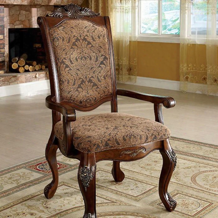 Cromwell Collection Cm3103ac-2pk Set Of 2 Arm Chair With Claw Feet Design In Antique Cherry