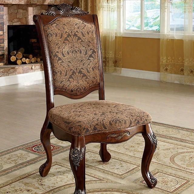 Cromwell Collection Cm3103sc-2pk Set Of 2 Side Chair With Claw Feet Design In Antique Cherry