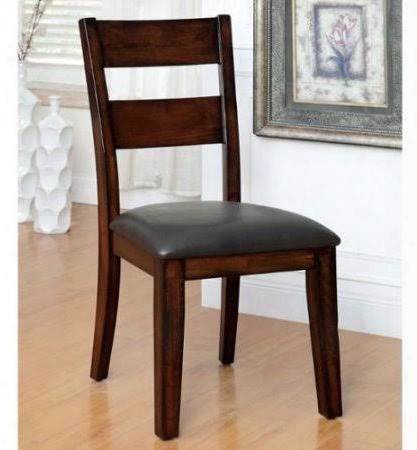 Dickinson I Collection Cm3187sc-2pk Set Of 2 Transitional Style Side Chairr With Padded Leatherette Seat Bold And Sturdy Design In Dark