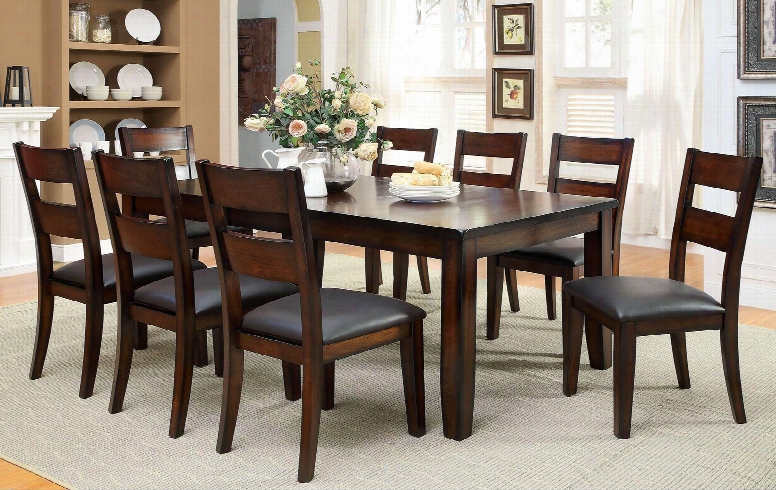Dickinson I Collection Cm3187t 60" - 78" Extendable Dining Table With 18" Expandable Leaf Transitional Style And Dark Cherry