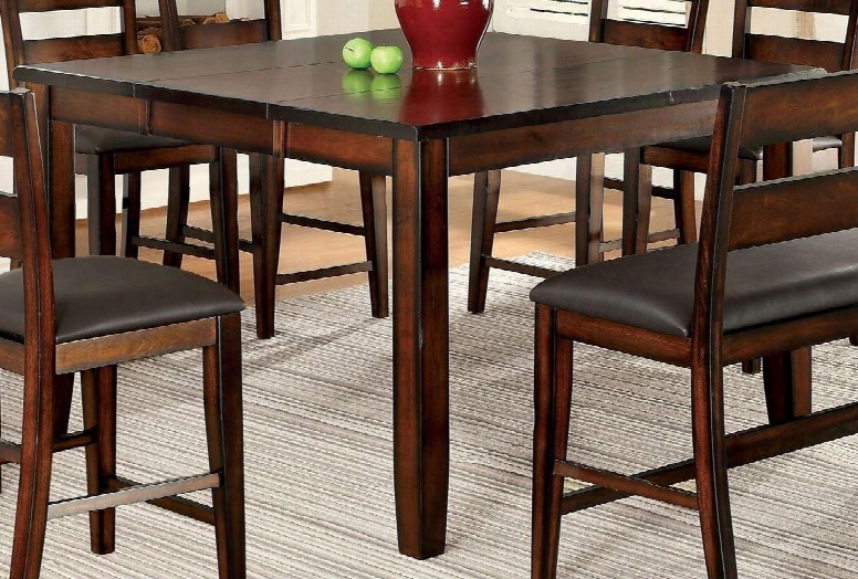 Dickinson Ii Cm3187pt 36" - 54" Counter Height Extendable Table With 18" Leaf Transitional Style In Dark Cherry