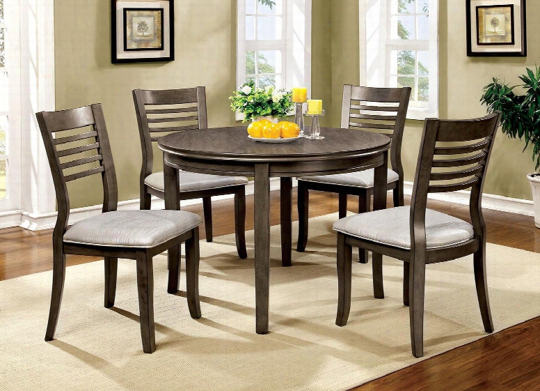 Dwight Iii Collection Cm3988gy-rt-48 48" Round Dining Table With Transitional Style Round Table Top And Mean Average Oa K Finish In
