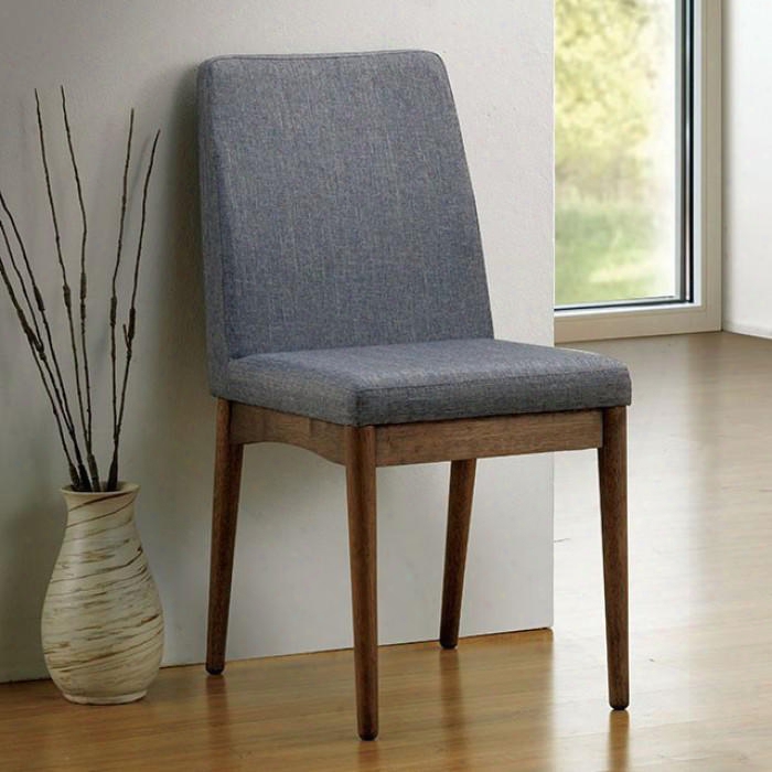 Eindride Collection Cm3371sc-2pk Set Of 2 Mid-century Modern Style Side Chair With Slim Tapeed Legs And Padded Fabric Upholstery In