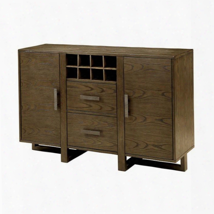 Eris I Collection Cm3213sv 58" Server With Flat Bar Legs Wine Harass  2 Doors And 2 Drawers In Weathered