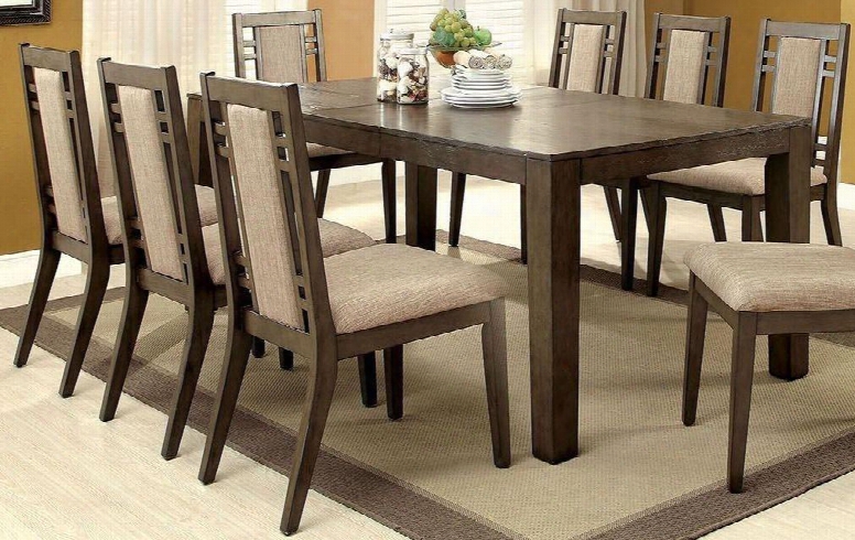 Eris I Collection Cm3213t 60" - 78" Extendable Dining Table With Modern Style 18" Expandable Leaf Bold Table Legs And Tapering Chair Frame In Weathered