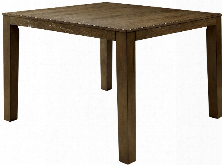 Eris Ii Collection Cm3213pt 36" - 54" Extendable Counter Height Table With Modern Style 18" Expandable Leaf And Bold Table Legs In Weathered