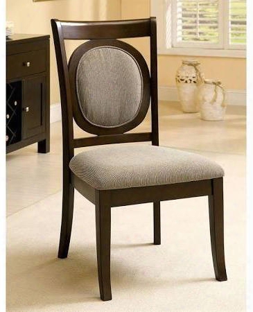 Evelyn Collection Cm3418sc-2pk Set Of 2 Transitional Style Side Chair With Fabric Upholstery In
