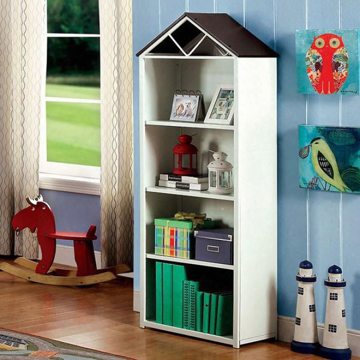 Fortress Cm-bk933s Book Shelf With Matching Bookcase Full Metal Construct Ion Chocolate And  White Finish In