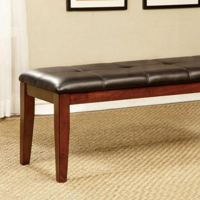 Foxville Cm3914bn Bench With Transitional Style Solid Wood Wood Veneer And Others Cherry Finish In