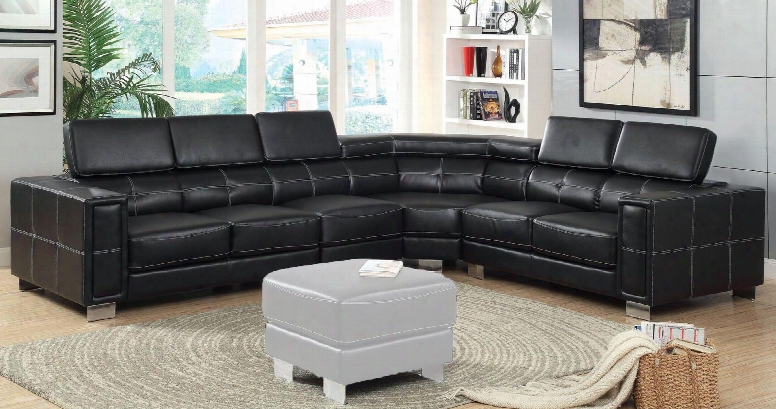 Garzon Collection Cm6719-set 135" 4-piece Sectional With Left Arm Facing Loveseat Armless Chair Cornerr Seat And Right Arm Facing Loveseat In