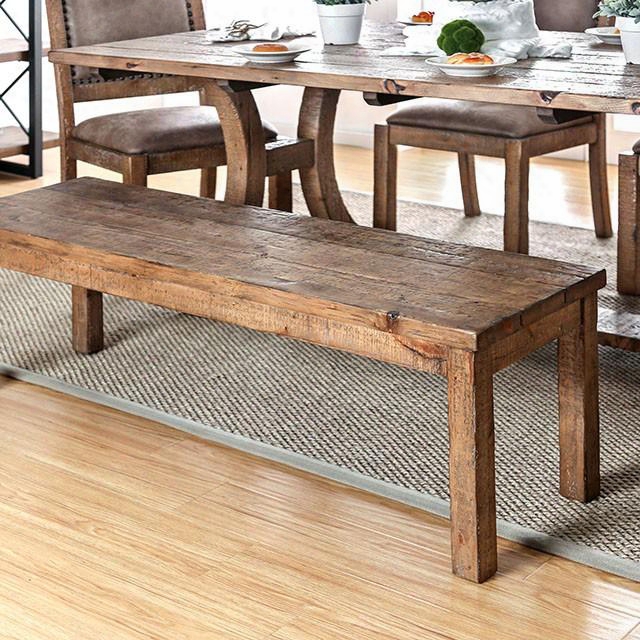 Gianna Cm3829bn-w Wood Bench In Rustic