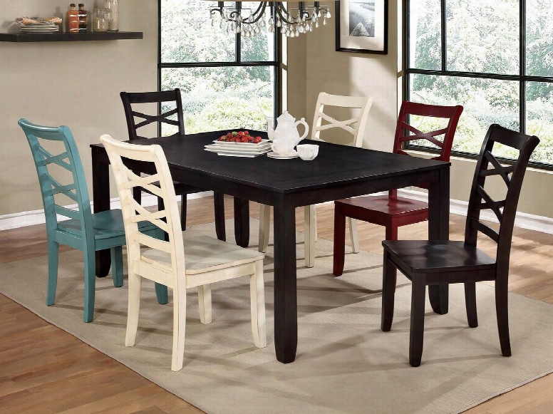 Giselle Collection Cm3528t 66" Rectangular Dining Table With Transitional Style Table Top And Legs In Espresso