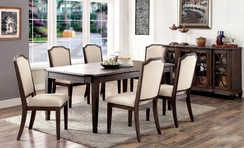 Haylee Collection Cm3193t 60" - 78" Extendable Dining Table With Transitional Style And 18" Expandable Leaf In Wire-brushed