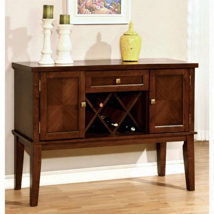 Hillsview I Collection Cm3916sv 52" Server With Tapered Legs Wine Rack 2 Cabinet Doors And Drawer In Brown
