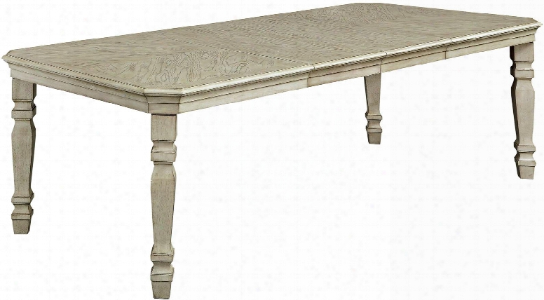 Holcroft Collection Cm3600t 64" - 100" Extendable Dining Table With Transitional Style Two 18" Expandable Leaves Turned Legs Nailhead Trim In  Antique