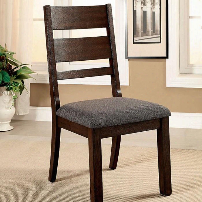 Isadora Collection Cm3191sc-2pk Set Of 2 Transitional Style Side Chair With Padded Fabric Seat And Ladder Back In