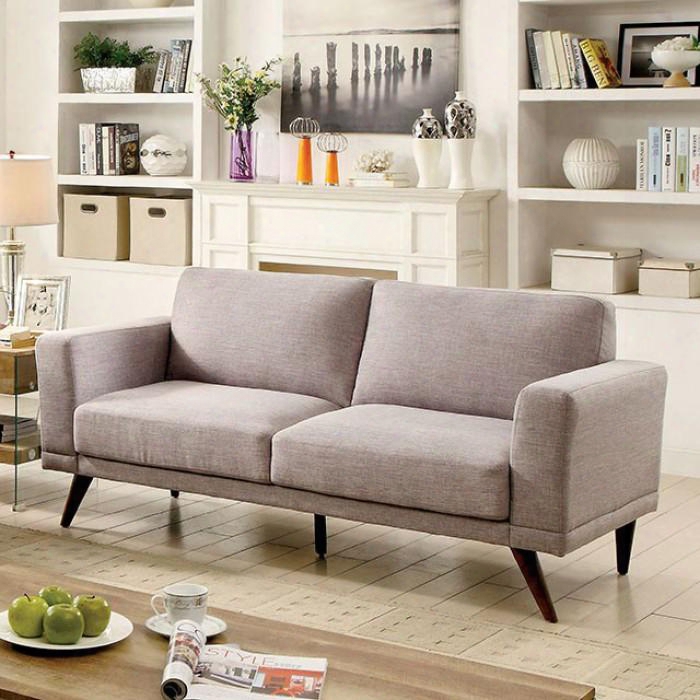 Janie Collection Cm6977gy-sf 75" Sofa With Wooden Tapering Legs Track Arms And Padded Linen In