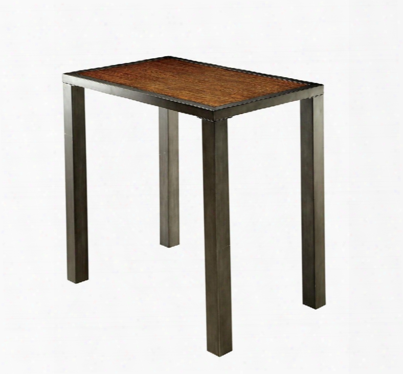 Jazlyn Ii Collection Cm3686bt-table 44" Bar Table With Plank Table Top And Metal Table Base In Weathered