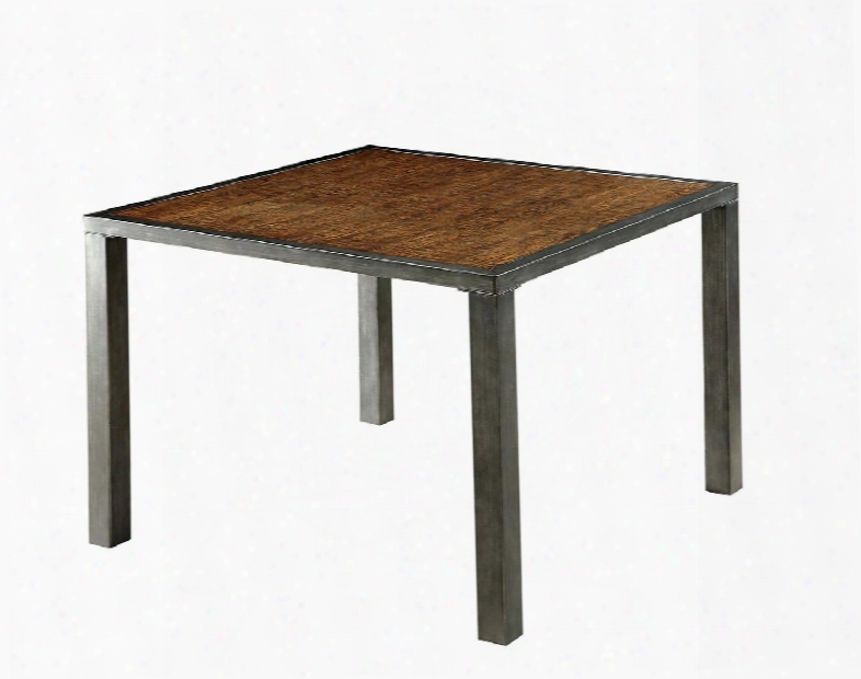 Jazlyn Ii Collection Cm3686pt-table 51" Counter Height Table With Plank Table Top And Metal Table Base In Weathered
