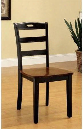 Johnstown Collection Cm3027sc-2pk Set Of 2 Side Chair With Ladder-back And Wooden Contour Seat In Antique Oak And
