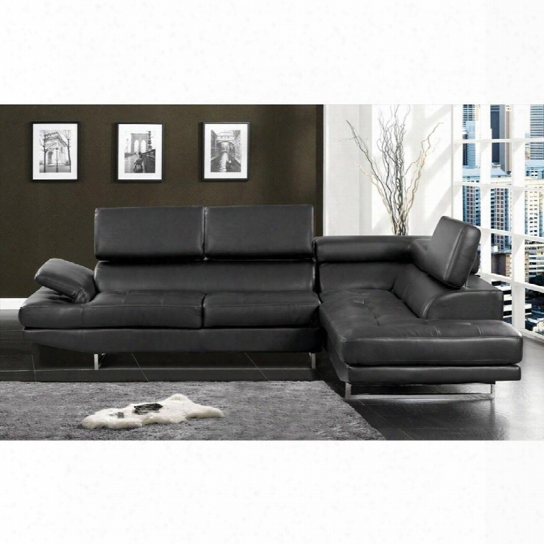 Kemi Collecfion Cm6553bk-pk 121" 2-piece Sectional With Left Arm Facing Loveseat And Right Arm Facing Chaise In