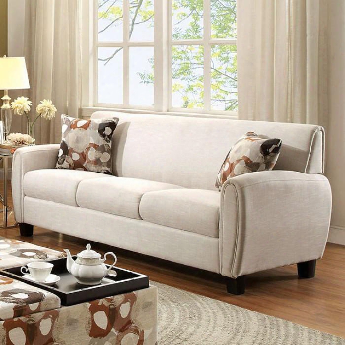 Liana Collection Cm6793-sf-pk 79&q Uot; Soffa With Welt Trim Linen-like Fabric And Accent Pillows In