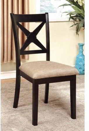 Liberta Collection Cm3776sc-2pk Set Of 2 Side Chair With Light Tan Padded Fabric Seat And Crossed Back In Darko Ak And
