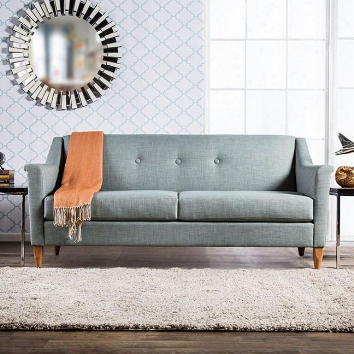 Mallory Collection Sm8811-sf 84" Sofa With Button Tufted Back Tapered Legs And Fabric Upholstery In Livid
