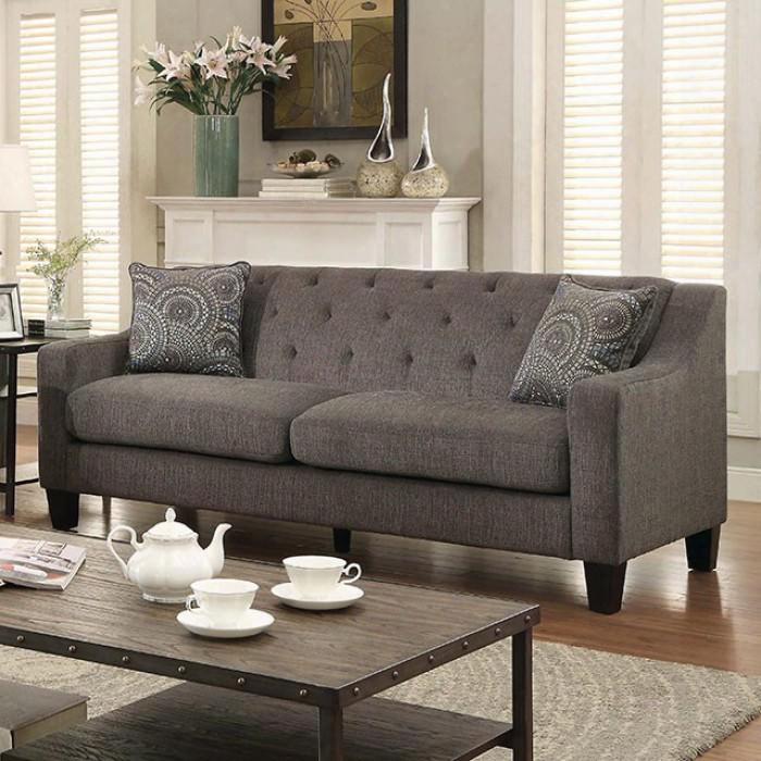 Marlene Collection Cm6096-sf 81" Sofa With Chenille Fabric Sloped-style Arms And Tufted Backrest In