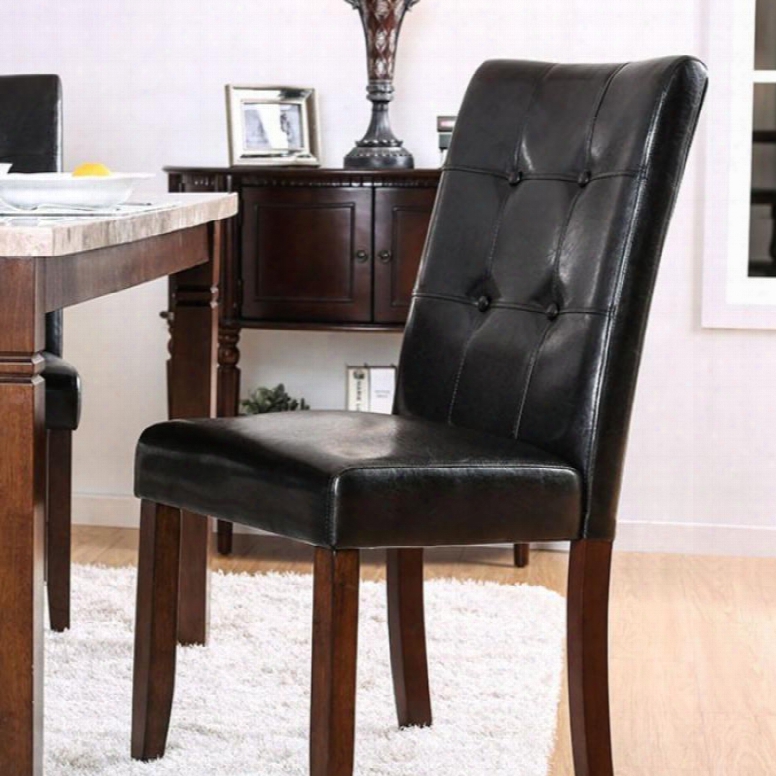 Marstone Collection Cm3368sc-2pk Set Of 2 Side Chair With Leatherette Seat In Brown Cherry