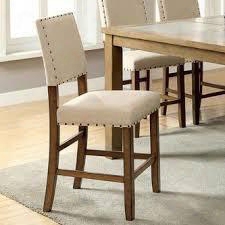 Melston Ii Collection Cm3531pc-2pk Set Of (2) 24" Transitional Style Counter Hill Chair With Fabric Upholstery And Nailhead Trim In Natural