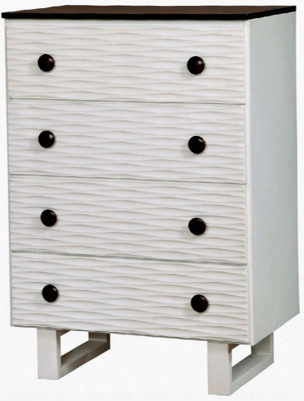 Meredith Collectoin Cm7191c 29" Chest With 4 Drawers Grooved Panel Detail Large Round Drawer Pulls Solid Wood And Wood Veneers Construction In White