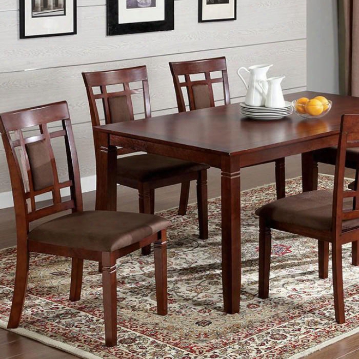 Montclair I Cm3930t-7pk 7 Pc. Dining Table Set With Transitional Style Padded Microfiber Seat Solid Wood Wood Veneer And Others Dark Cherry Finish In Dark