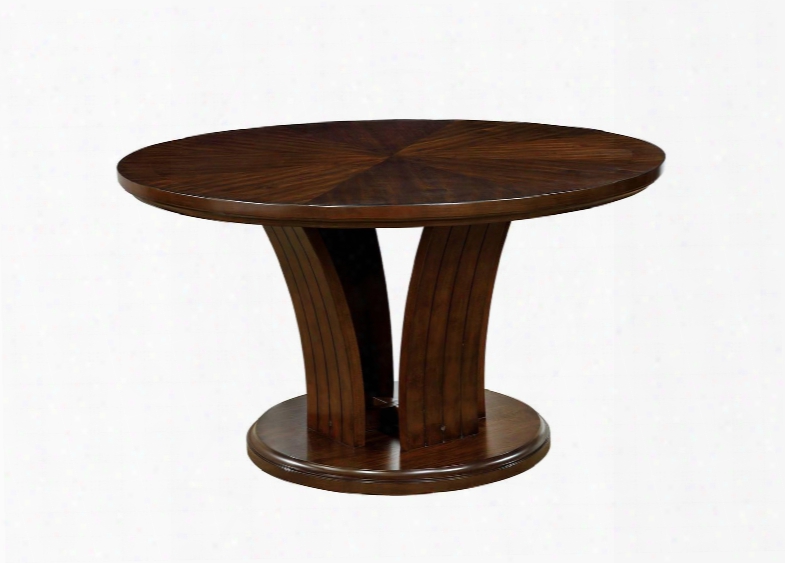 Montreal I Collection Cm3711rt-table 54" Round Dining Table With Flared Panel Base And Curved Edges In