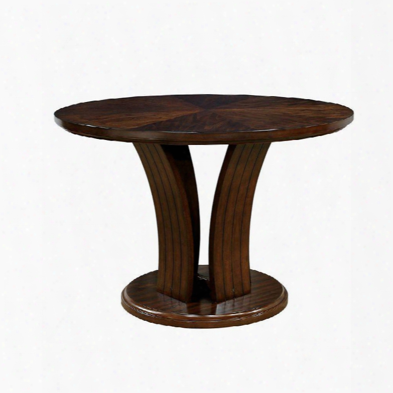 Montreal Ii Collection Cm3711rpt-table 54" Round Counter Height Table With Plank Inspired Design And Flared Panel Base In Dark