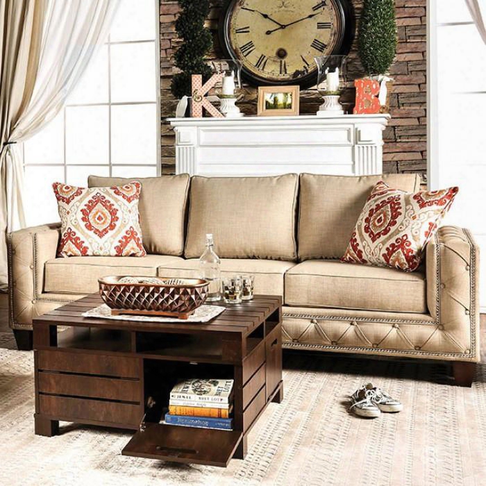 Norwick Collection Sm6306-sf 93" Sofa With Button Tufting Track Arms Tapereed Legs And Nailhead Trim In