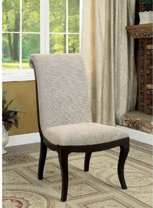 Ornette Collection Cm3353sc-2pk Set Of 2 Contemporary Style Side Chair With Nailhead Trim In