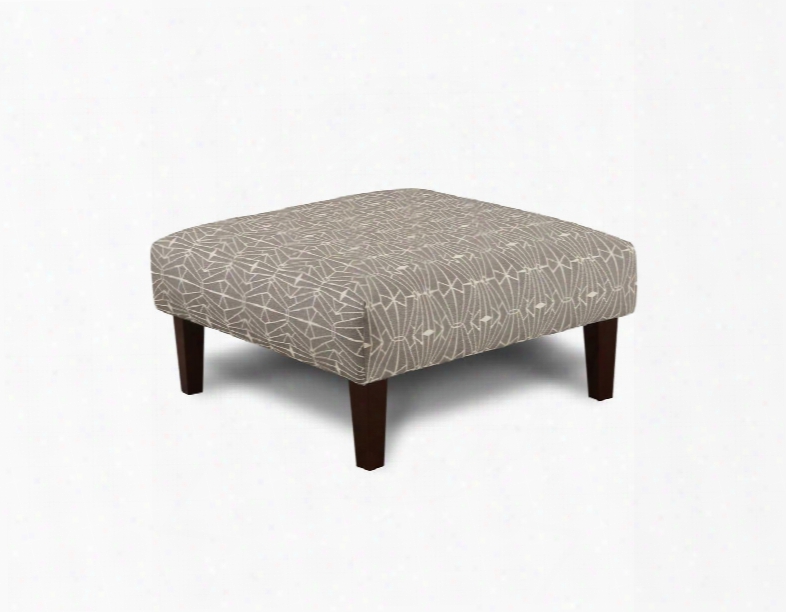 Parker Collection Ms8563-ot-ec 36" Ottoman With Tapered Legs Fabric Upholstery And Crystal Pattern In Gray And