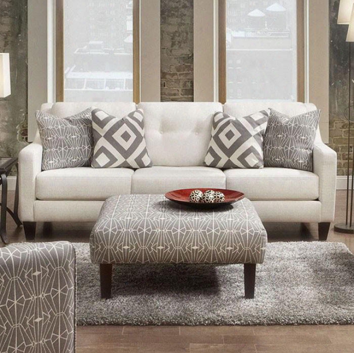 Parker Collection Sm8563-sf 86" Sofa With Tapered Legs  Accent Pillows And Button Tufted Detailing In