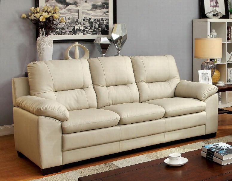 Parma Collection Cm6324iv-sf 81" Sofa With Large Padded Arms Plush Cushions Leatherette And Split Back In