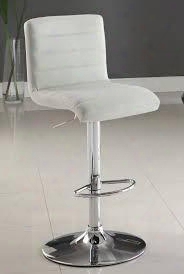 Passore Cm-br6905wh 24.5"-30.5" Swivel Bar Stool With Leatherette Seat Chrome Leg And Adjustable Height In